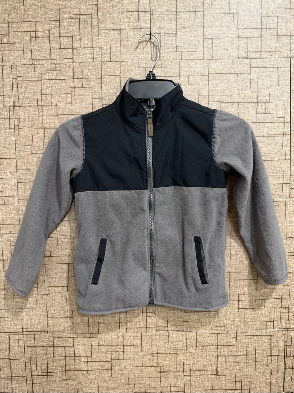 Carter's Gray and Black Two-Tone Fleece Zip Jacket
